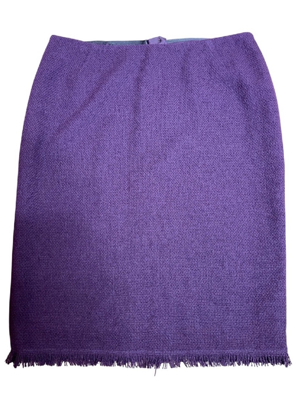 Lafayette 148 New York Plum Purple Fringe Pencil Skirt Skirt Size 10